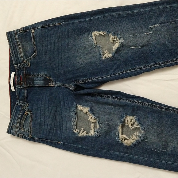 Eunina sexy boyfriend low rise crop distressed skinny jeans size 5 - Picture 8 of 15